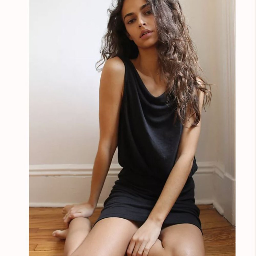FREE PEOPLE RIVIERA MINI DRESS BLACK SIZE M